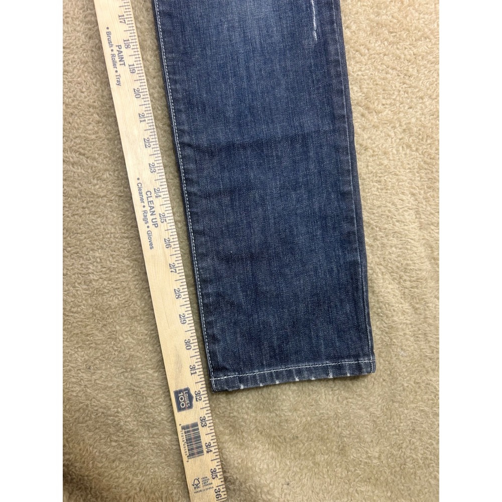 GUESS Jeans Dare Devil Skinny Leg Women Size 31 Dark Wash Distressed Denim Pants - Picture 2 of 9